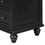 Table d'appoint en pin et MDF avec 3 tiroirs et pieds en hévéa, coloris bleu / marron / noir / blanc