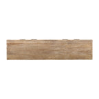 Bahut moderne du milieu du siècle, marron clair, bois de manguier cannelé, 4 portes