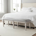Scott 60 Inch Dining Bench, Sparkling Silver Gray Faux Leather, Wood Frame