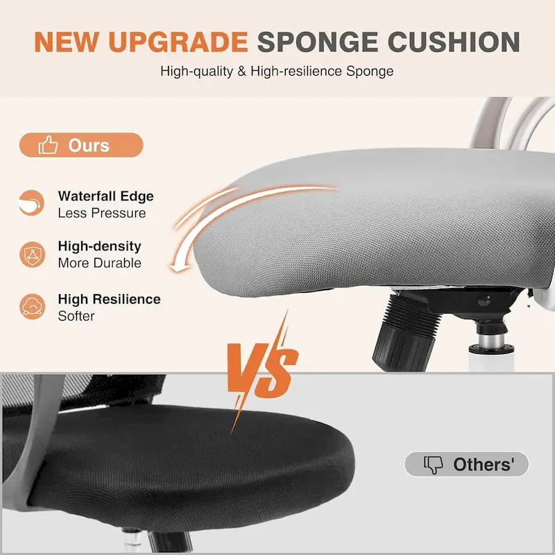 Fauteuil de bureau ergonomique à dossier haut en maille Noir / Bleu / Marron avec appui-tête réglable et accoudoirs relevables, Unité