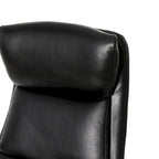 Fauteuil de bureau de direction pivotant en similicuir, dossier haut, style Mid-Century Modern, coloris noir/gris/café/chameau et noir, pièce unique.