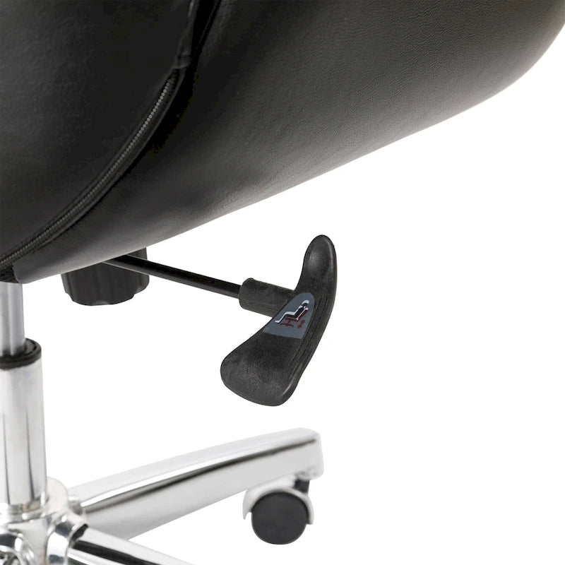 Fauteuil de bureau de direction pivotant en similicuir, dossier haut, style Mid-Century Modern, coloris noir/gris/café/chameau et noir, pièce unique.