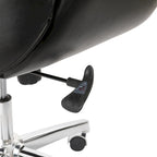 Fauteuil de bureau de direction pivotant en similicuir, dossier haut, style Mid-Century Modern, coloris noir/gris/café/chameau et noir, pièce unique.