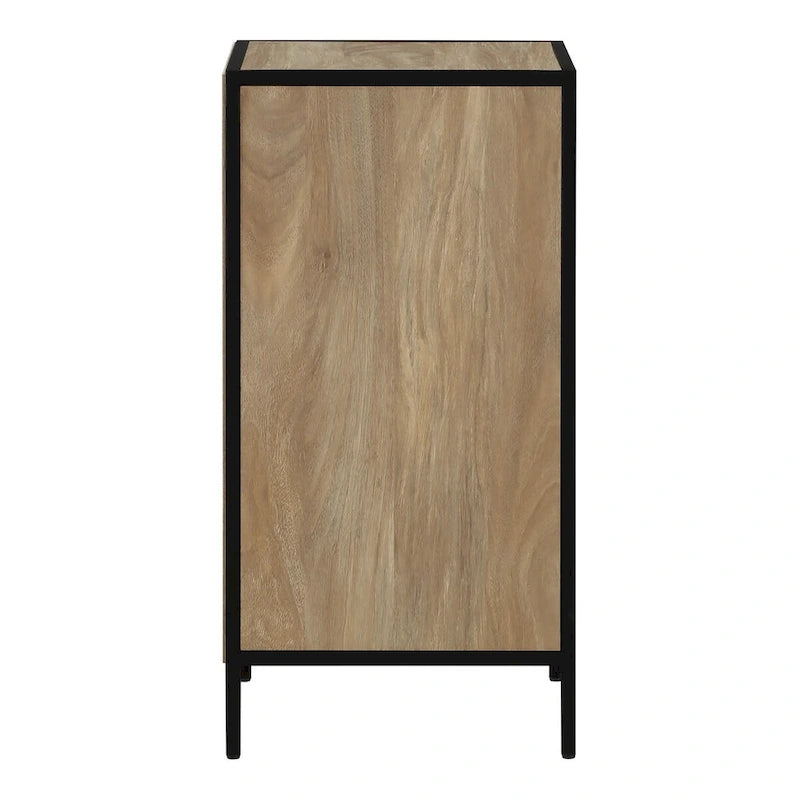 Oak / White Contemporary 3-Drawer Accent Storage Cabinet with Steel Frame, Fully Assembled