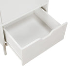 Cabinet de rangement d'appoint contemporain avec 3 tiroirs, chêne/blanc, avec cadre en acier, entièrement assemblé