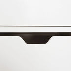 Cabinet de rangement d'appoint contemporain avec 3 tiroirs, chêne/blanc, avec cadre en acier, entièrement assemblé