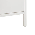 Cabinet de rangement d'appoint contemporain avec 3 tiroirs, chêne/blanc, avec cadre en acier, entièrement assemblé