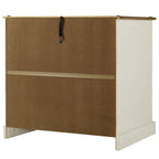 Buffet compact style cottage, blanc antique, pin massif, 2 tiroirs et 2 portes