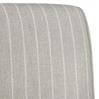 Chaise d'angle style ferme moderne, tissu rayé aspect lin, pieds en noyer, individuelle