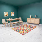 Banc en bois d'acacia gris et marron clair avec texture brossée en acier, 2-3 places