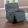 Fauteuil inclinable manuel gris foncé/os avec accoudoirs et appui-tête moelleux, simple
