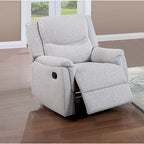 Fauteuil inclinable manuel gris foncé/os avec accoudoirs et appui-tête moelleux, simple