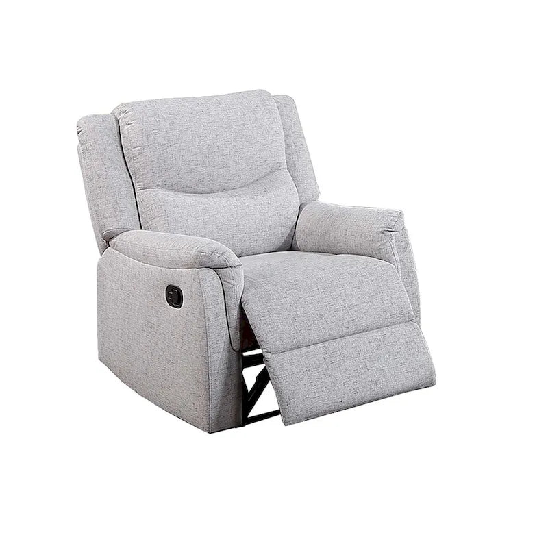 Fauteuil inclinable manuel gris foncé/os avec accoudoirs et appui-tête moelleux, simple