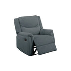 Fauteuil inclinable manuel gris foncé/os avec accoudoirs et appui-tête moelleux, simple