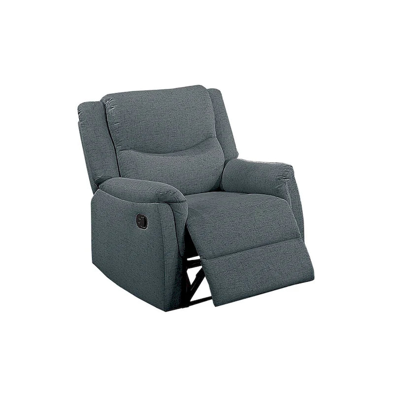 Fauteuil inclinable manuel gris foncé/os avec accoudoirs et appui-tête moelleux, simple
