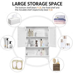 Étagère de rangement sur toilettes avec étagères réglables et porte d'armoire, gris / expresso / bleu marine / blanc