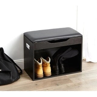 Yak About It Compact Boot Rack Bench with Top Cushion - Black