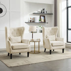 Fauteuil cabriolet en velours côtelé bleu myrtille / noir / blanc crème avec capitonnage et pieds en bois d'hévéa, simple